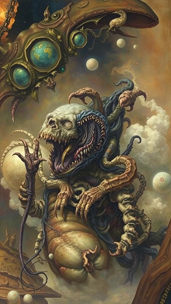 Surreal Ayahuasca Dreamscape in Oil Paint Style