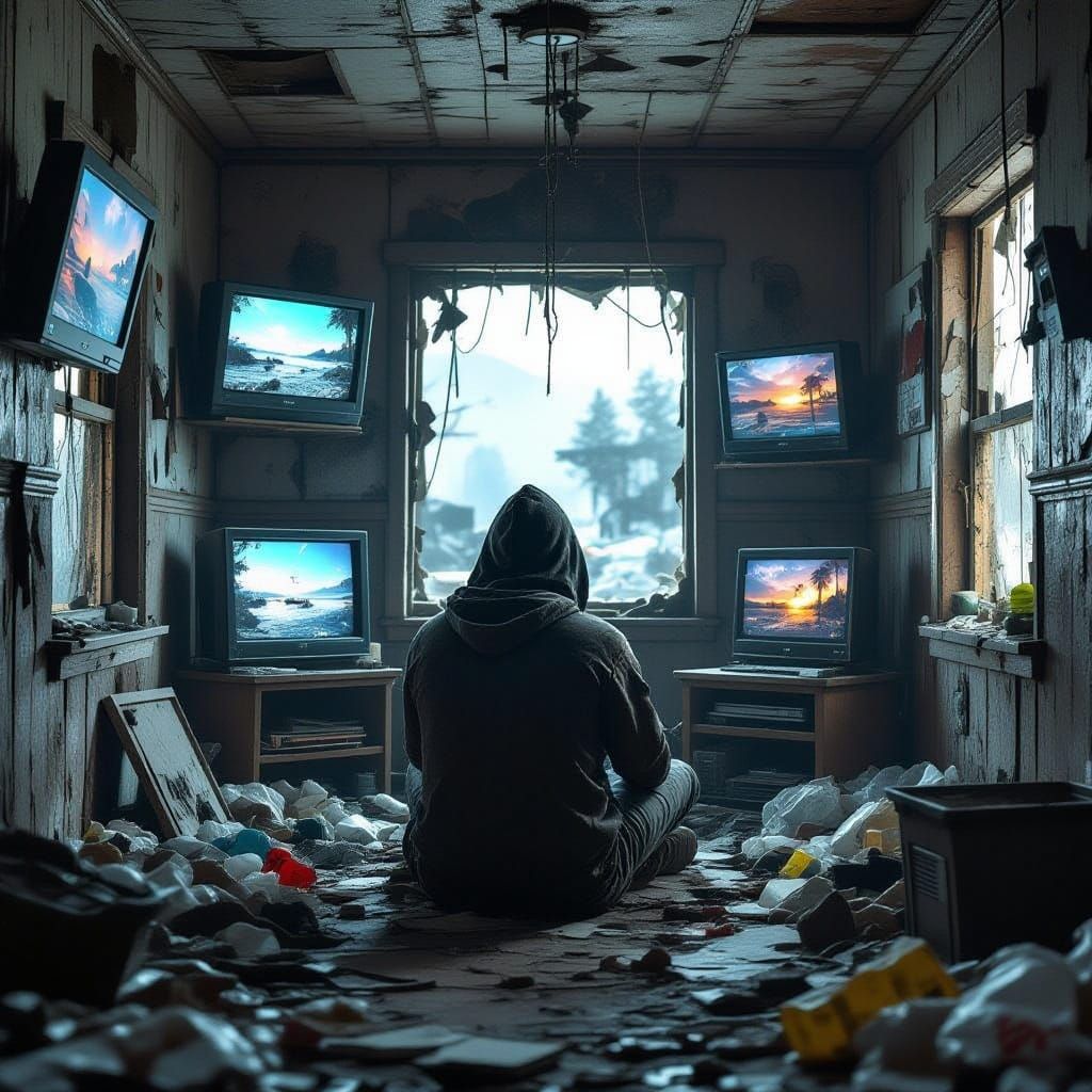 Survivor Amidst Chaos in Post-Apocalyptic Trailer Park