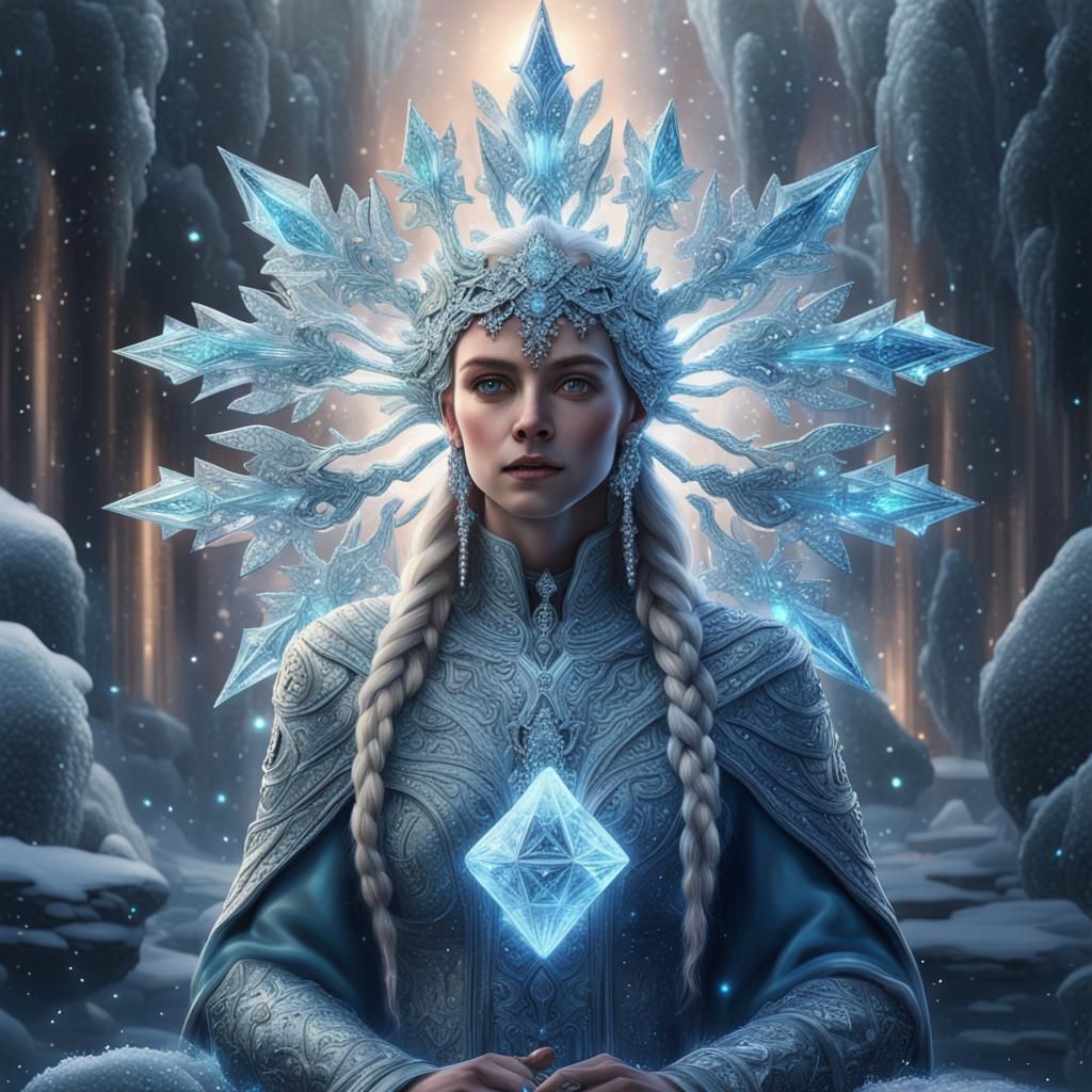 Ice Crystal Fae: Diamond Hildr Digital Painting