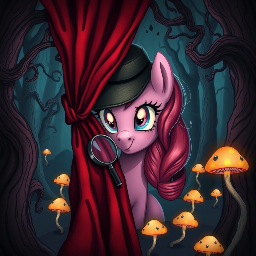 Pinkie Pie's Sinister Gaze in Fantasycore Forest