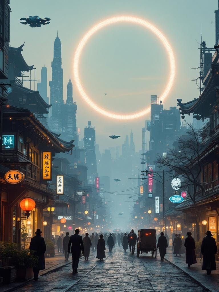 Cyberpunk Cityscape: Where Past Meets Future