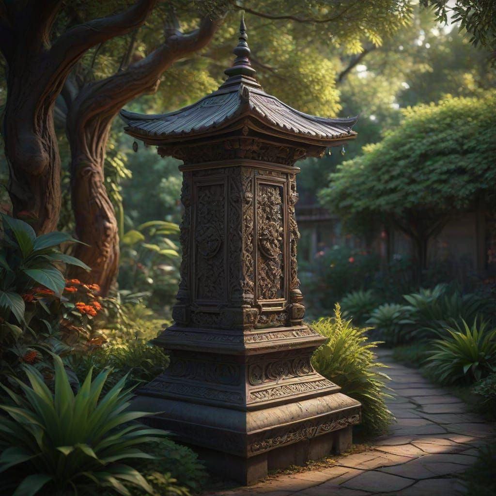 Animated Relief Figures in Japanese Garden