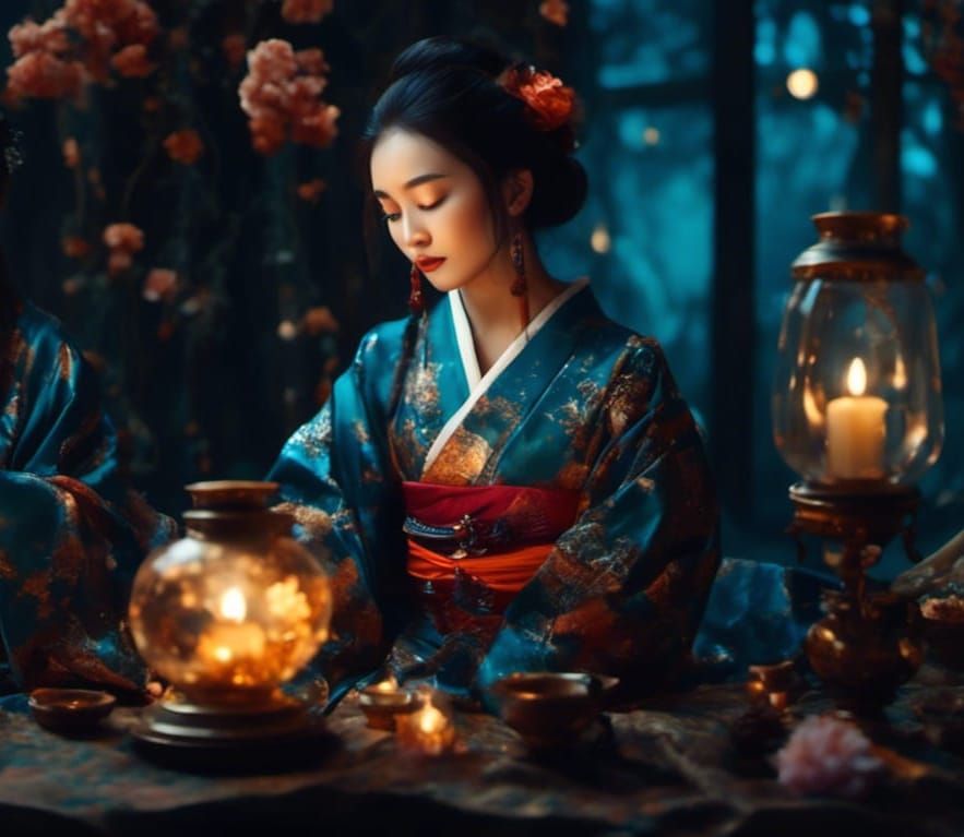 <lora:Minoucherie:1.0> A beautiful Asian woman in traditiona...