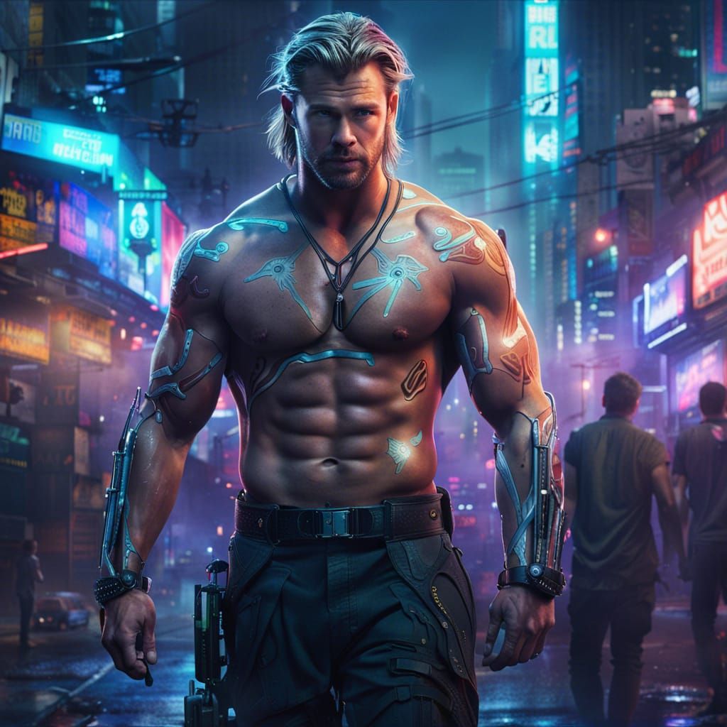 Cyberpunk Chris Hemsworth in Night City