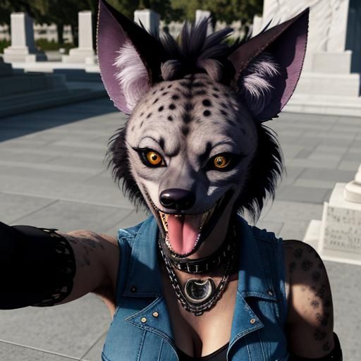 Punk Hyena Selfie at Tomb of Unknown Soldier