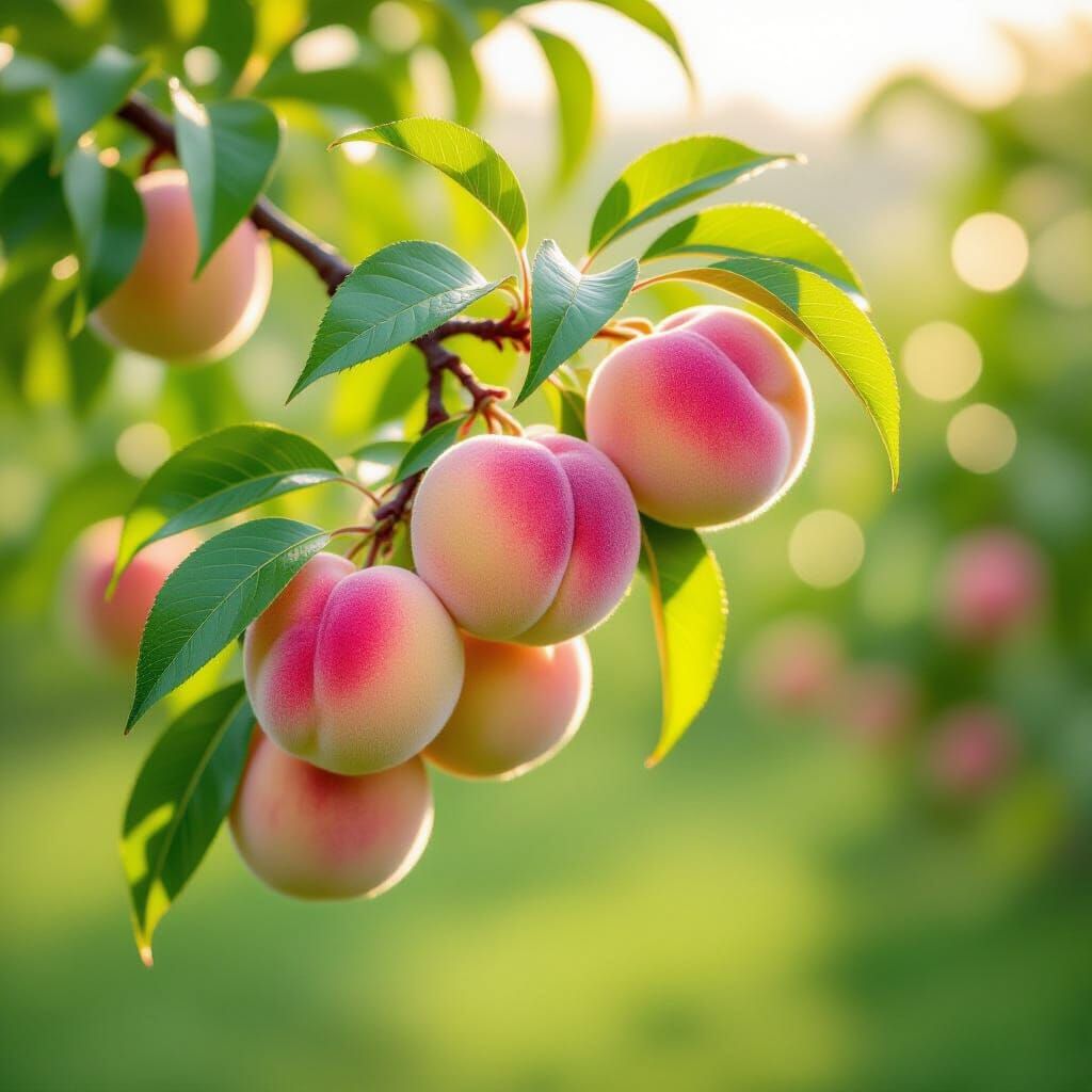 Lush Pink Peaches at Morita Farm: Impressionist Style