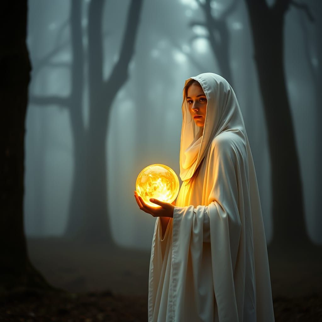 Ethereal Forest Oracle in Radiant Light