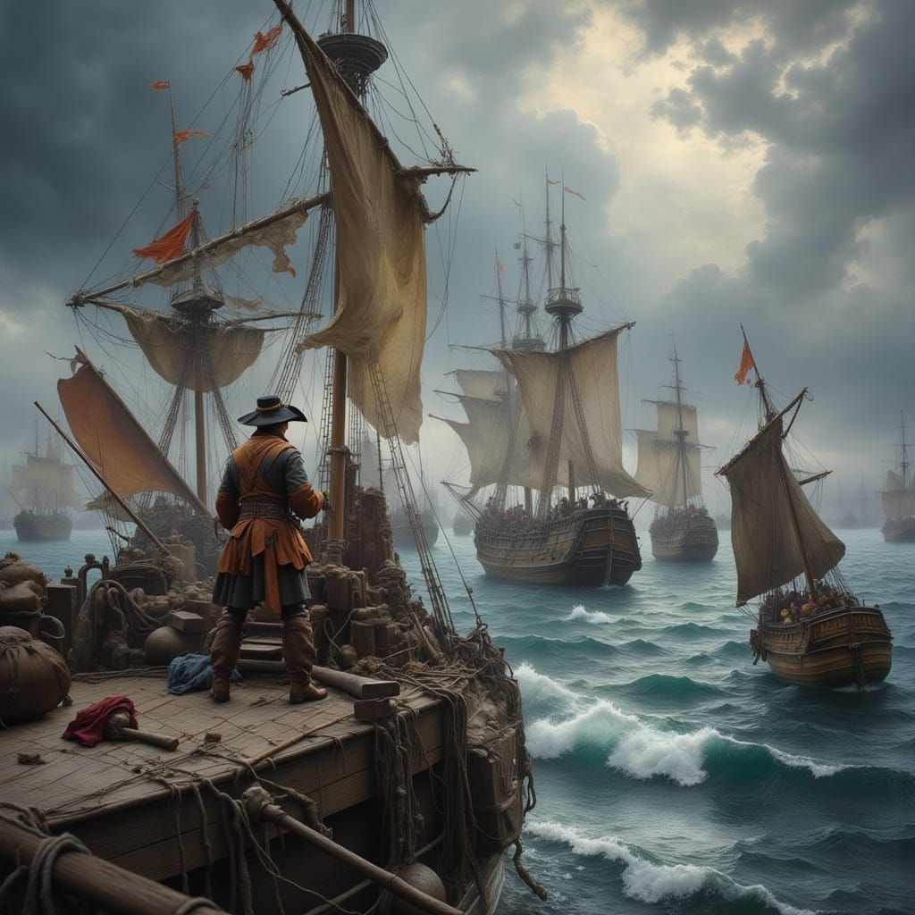 Admiral de Ruyter Leads Fleet in Hyperreal Style