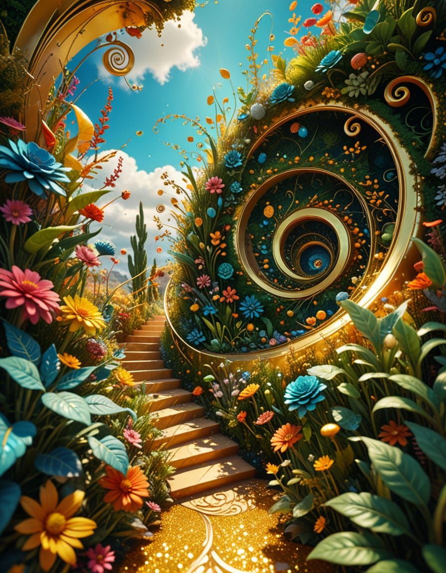 Surreal Plants in Vertigo Art Style