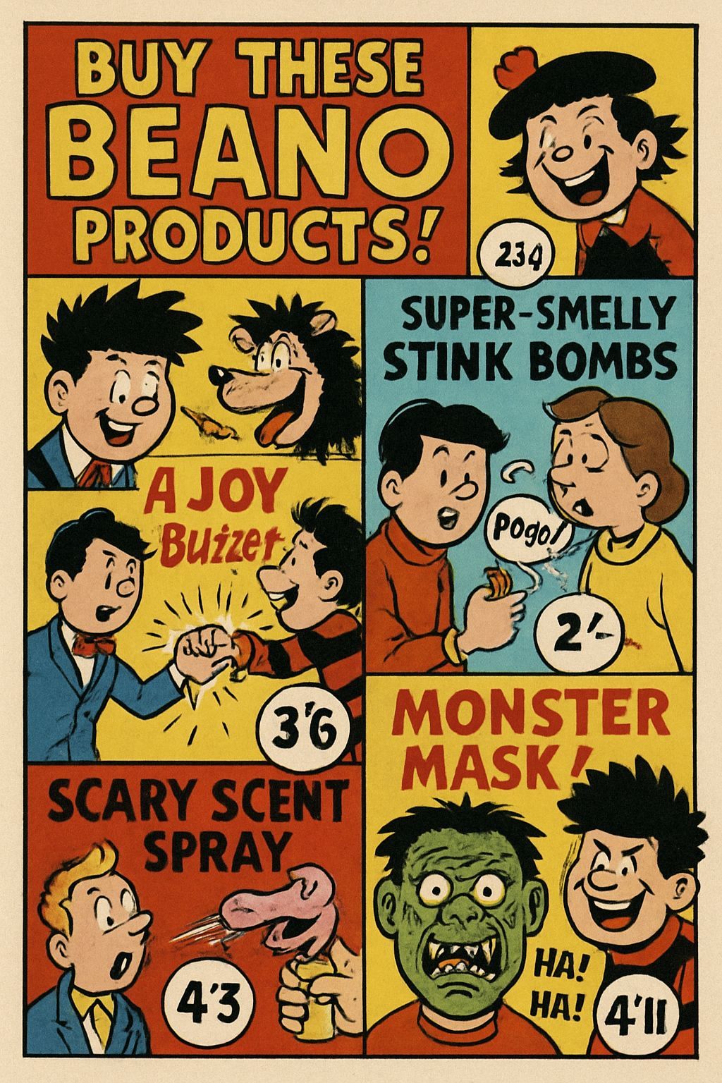 Comic Advert Page in Beano Style
