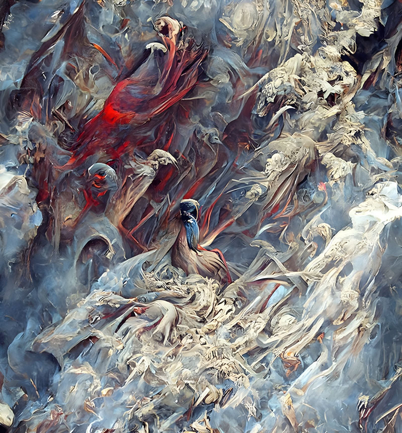 Fallen Angel Lucifer in a Hellish Labyrinth