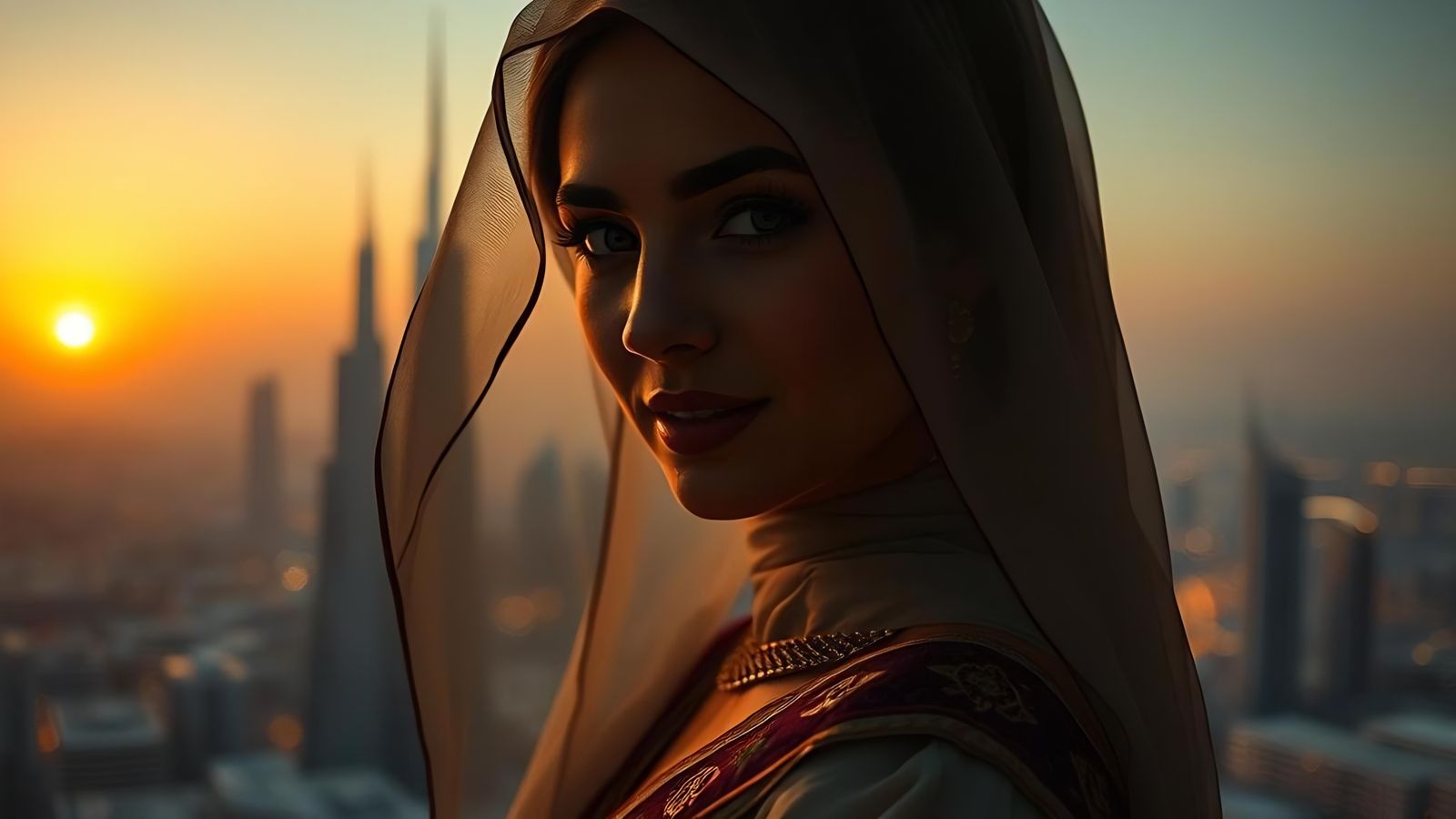 Dramatic Portrait in Half-Light, Half-Shadow, Dubai