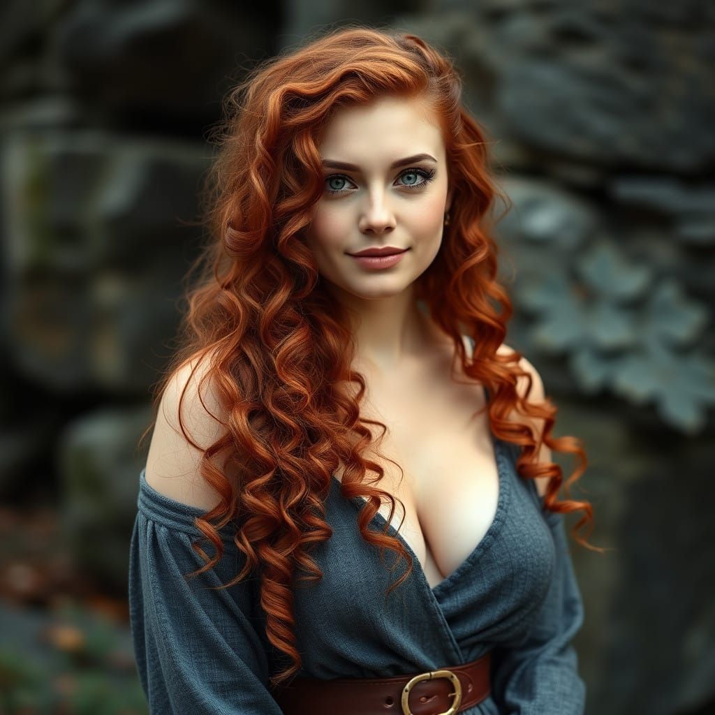 Ethereal Highland Lass in Whimsical Style