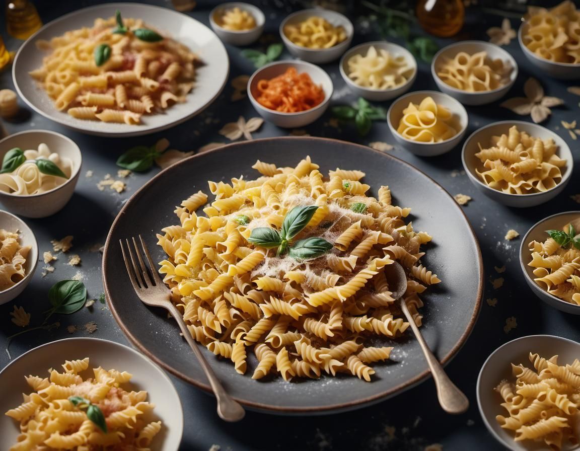 Pasta Dishes in Volumetric Lighting