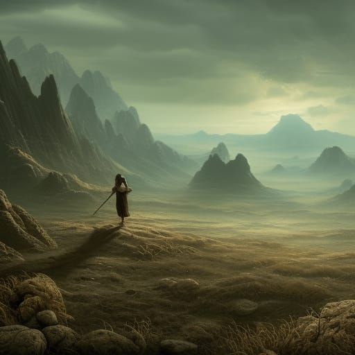 Desolate Wasteland: Lost on a Mountain Plateau