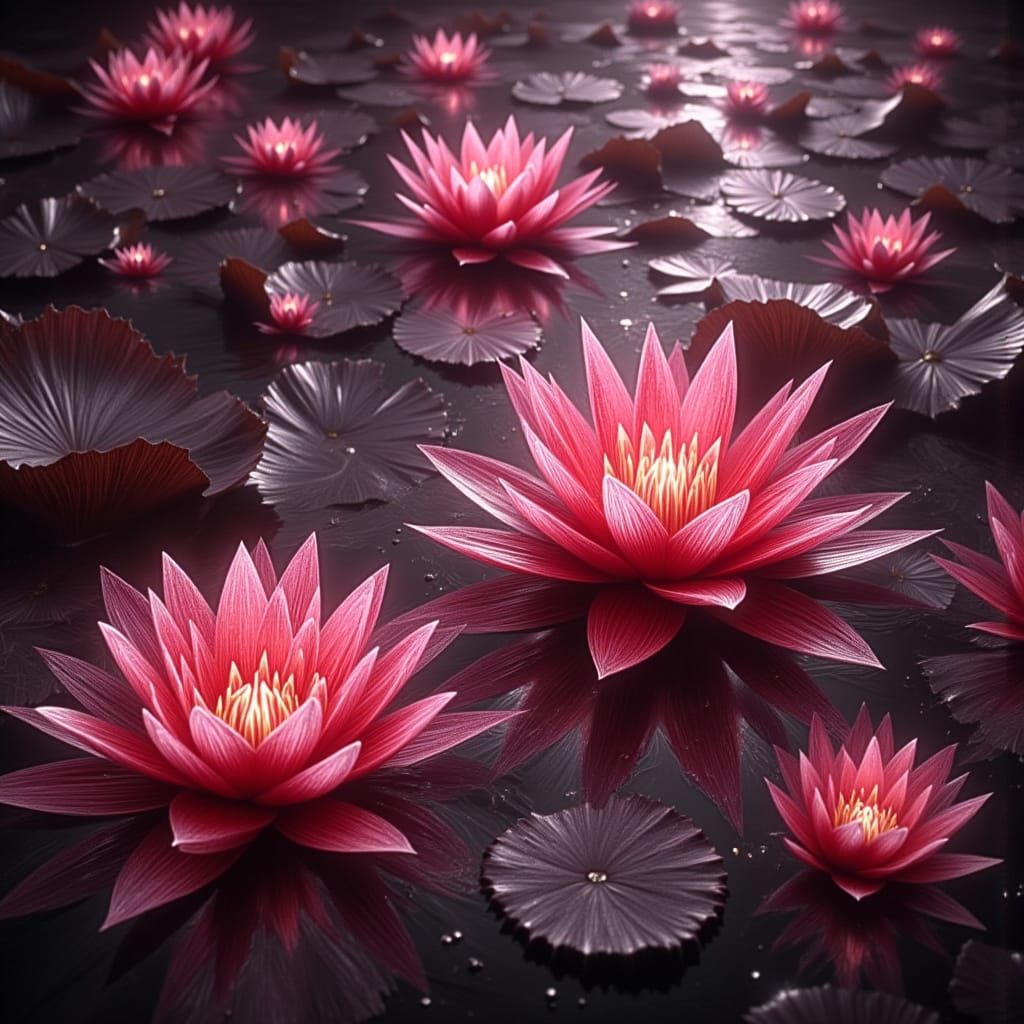 Crimson Bloodtide Lilies Bloom at Spring Tide