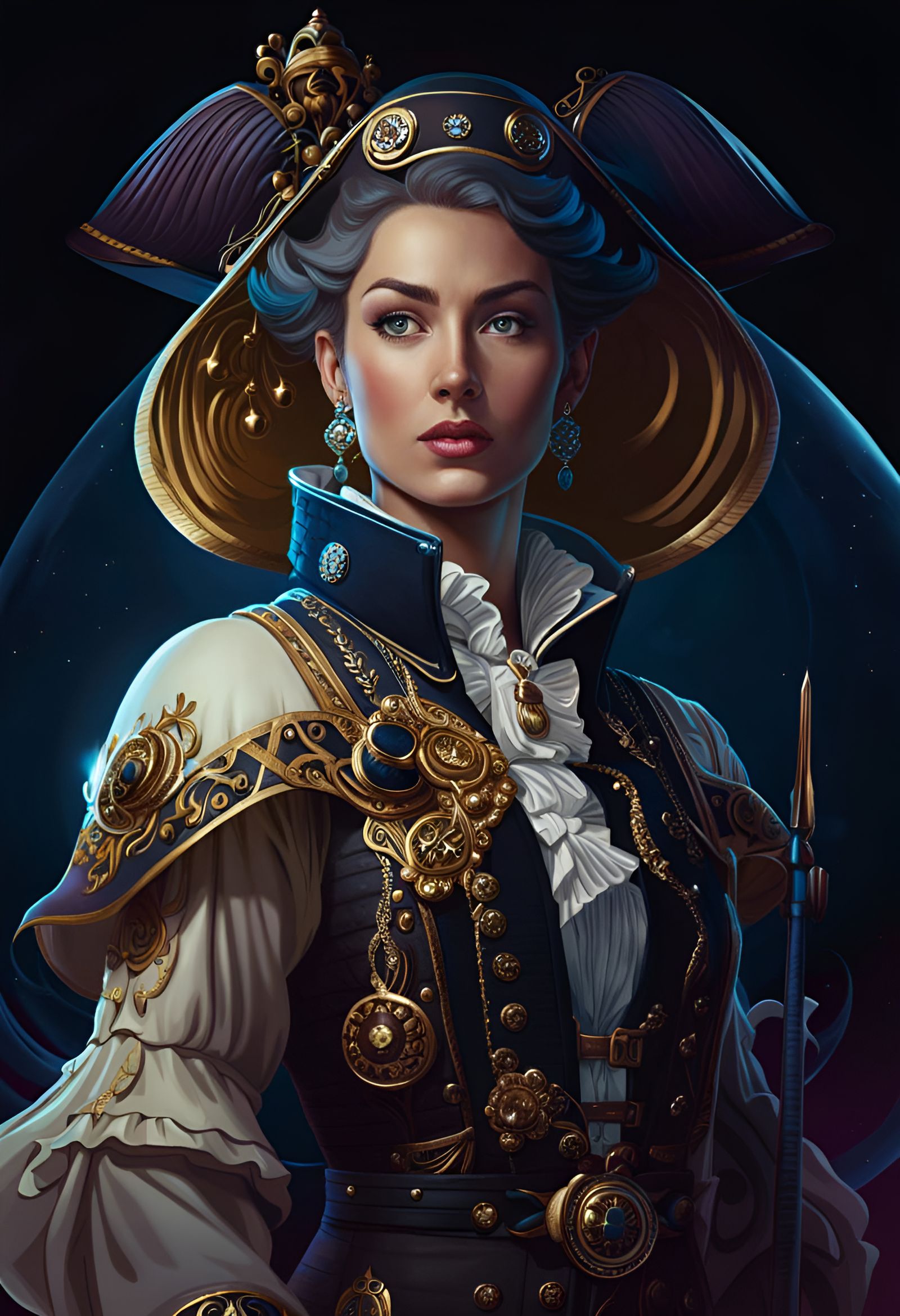 Afrofuturist Space Pirates in Hyperdetailed Gouache Illustra...