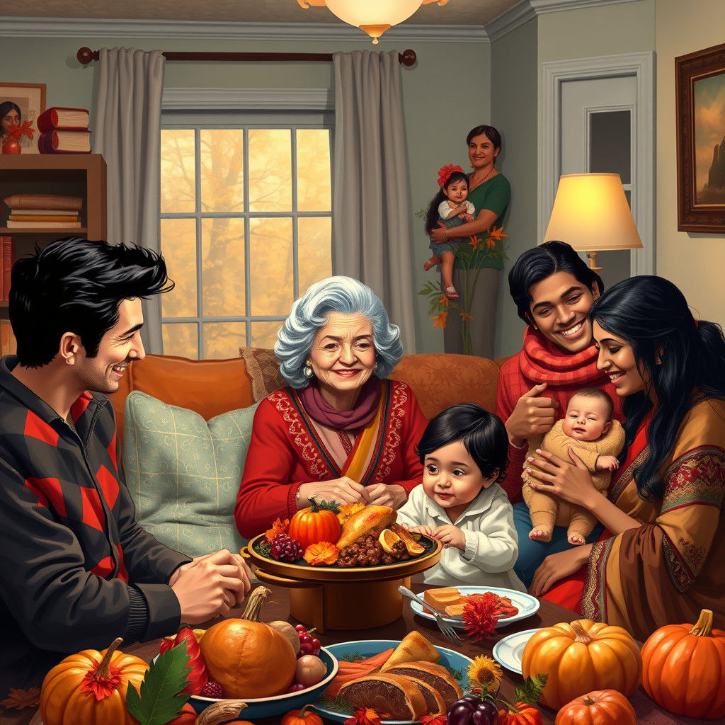 Cozy Thanksgiving Family Gathering in Chicago Home