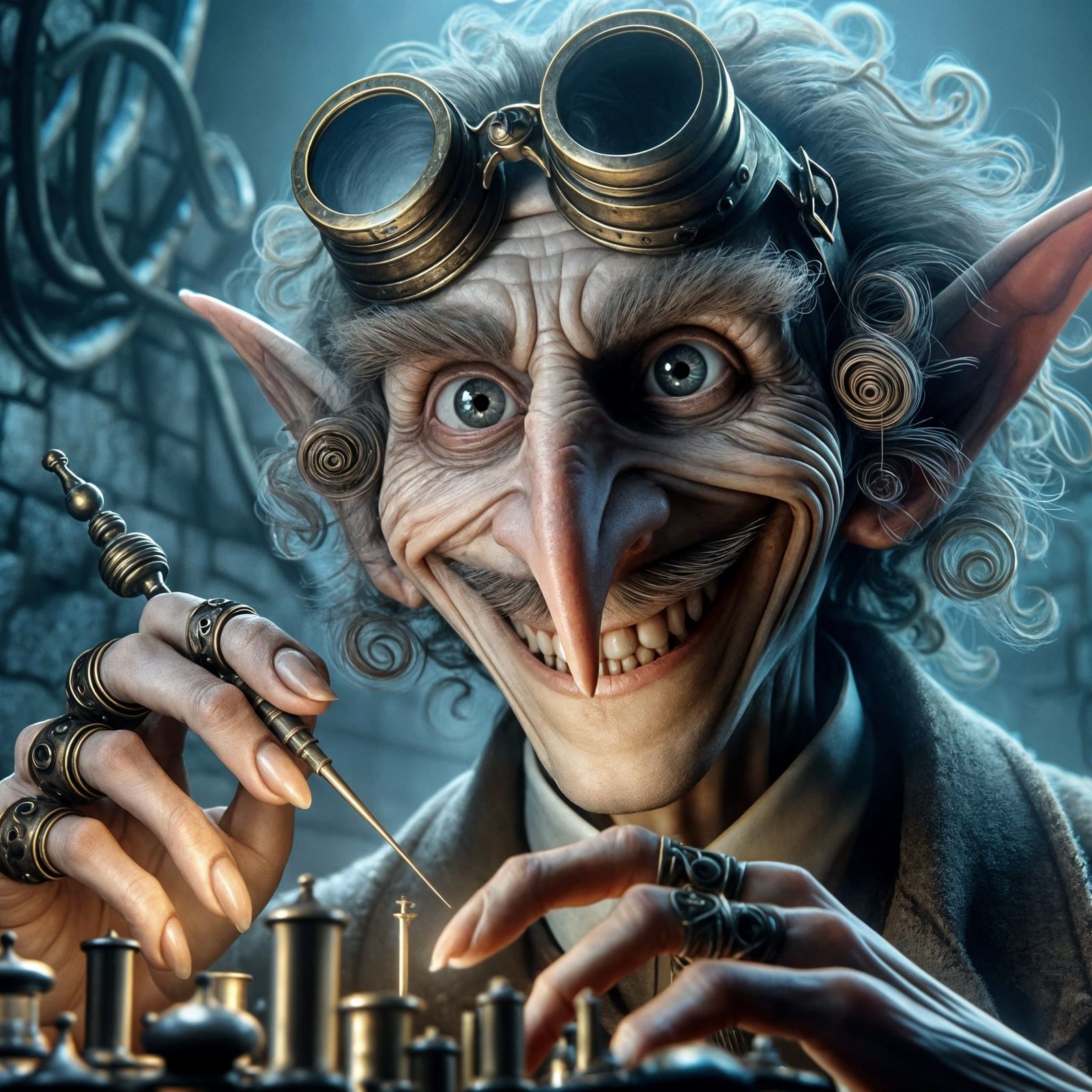 Elf Inventor in Underground Laboratory