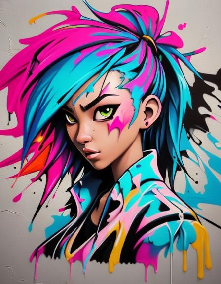 Graffiti Art with Splash and Street Art Style