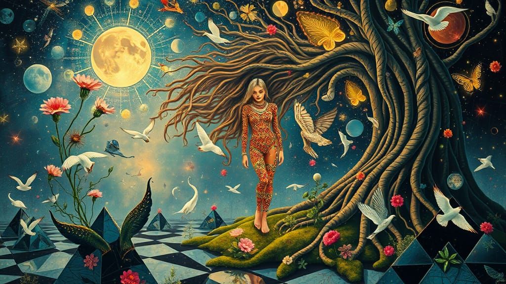 Bioluminescent Garden Utopia in Bio Art Style