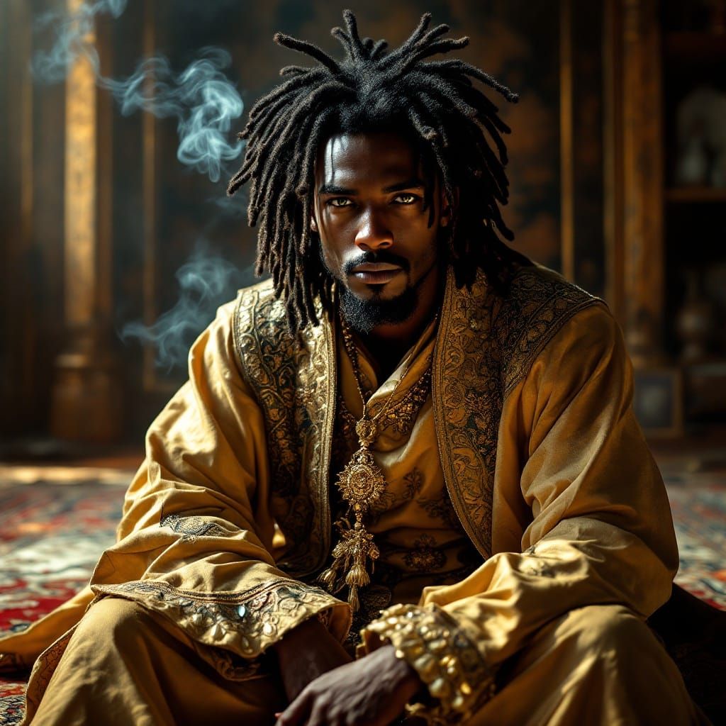 Majestic Ottoman Sultan in Regal Splendor