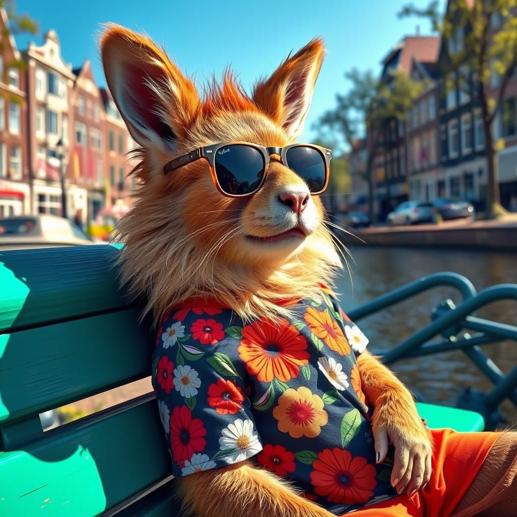 Relaxed Rabbit Soaks Up Amsterdam's Warm Sunlight in Hyperre...