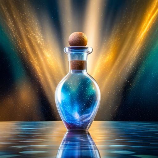 Magical Cosmic World Inside Crystal Clear Bottle