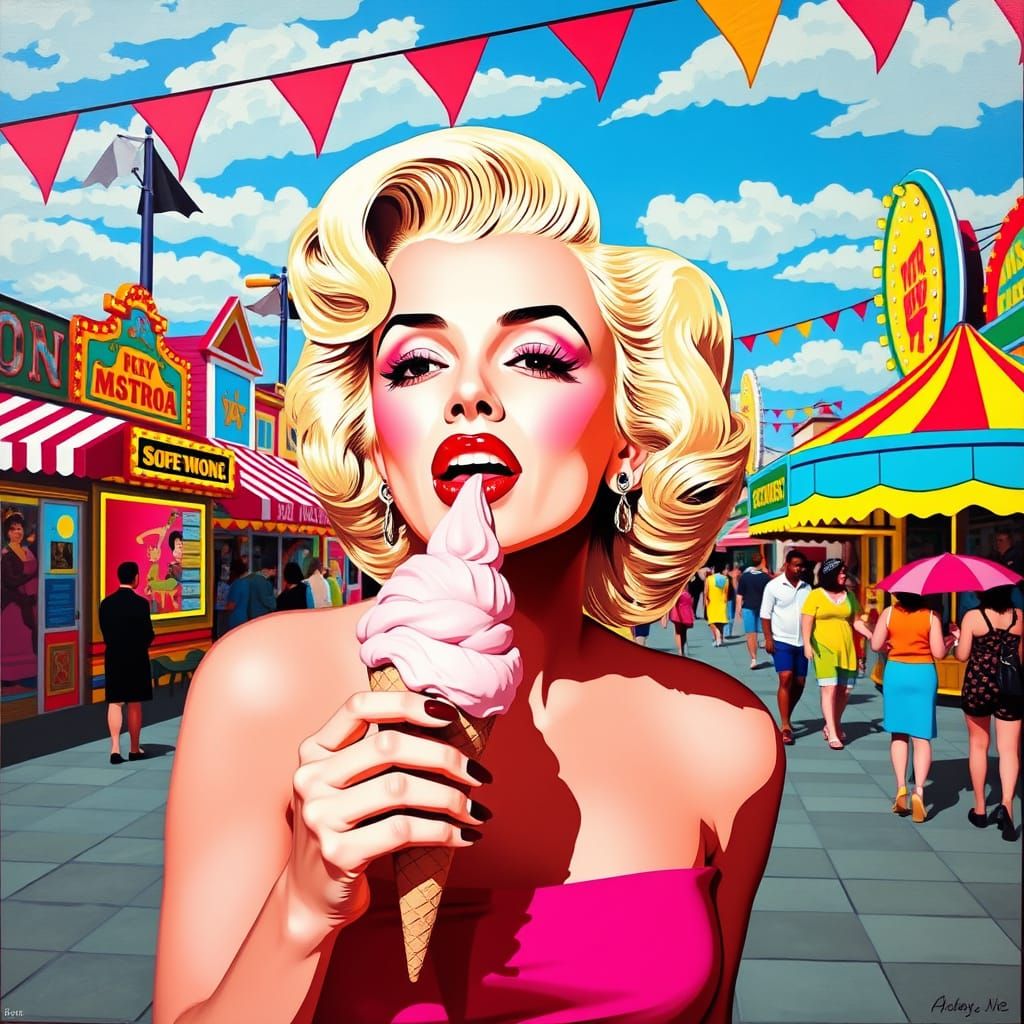 Marilyn Monroe at a Colorful Carnival