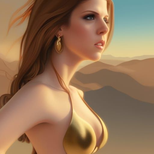 Anna Kendrick as Desert Princess: Hyperdetailed Portrait