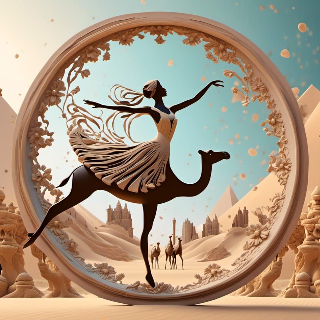 Ballerina Sand Silhouette in Egypt