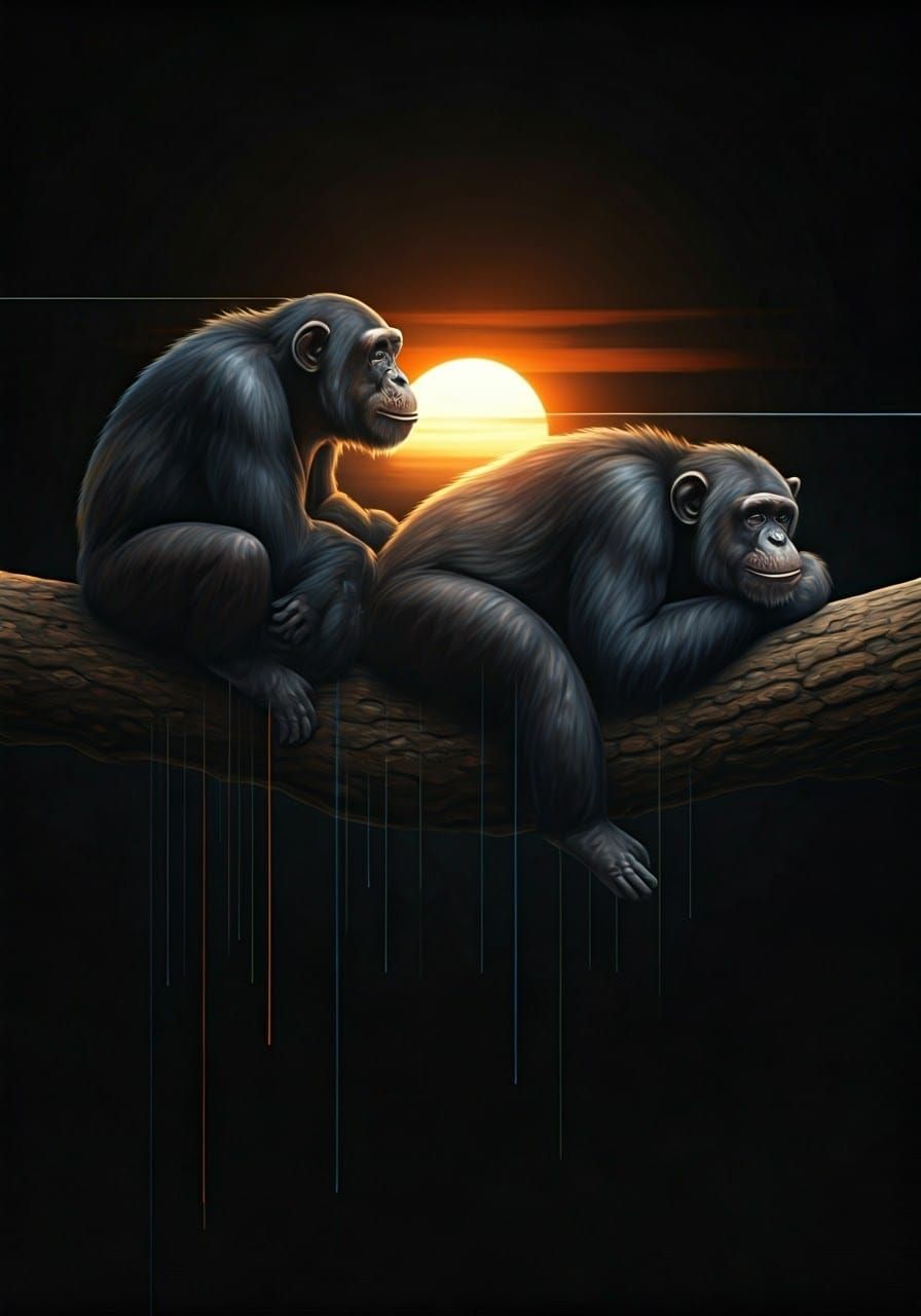 Surreal Savannah Sunrise in a Broken Television Aesthetic