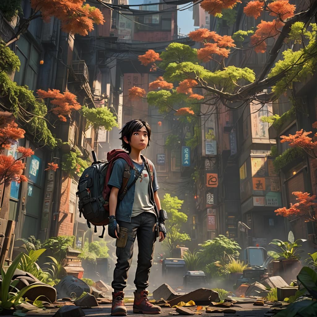 Hiro Hamada as Ellie in Detailed Matte Painting
