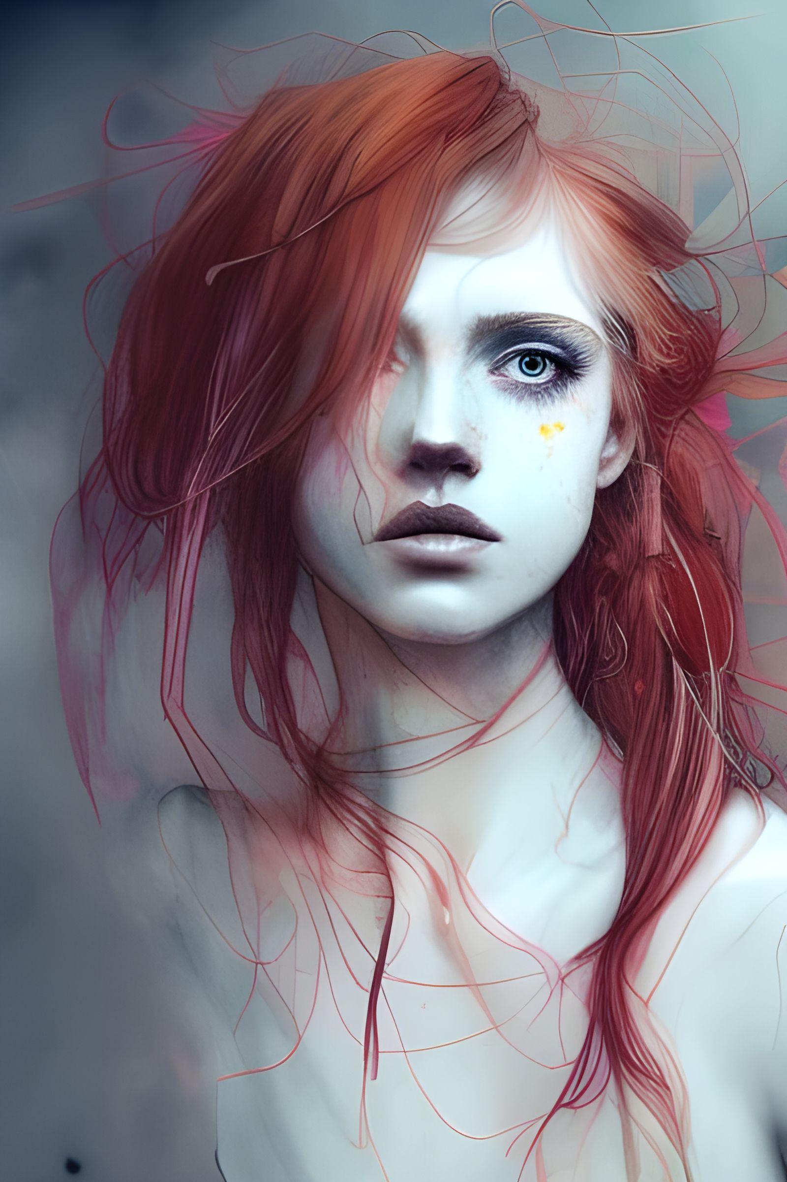 Redheaded Goddess Portrait in Hyper-Realistic Digital Art