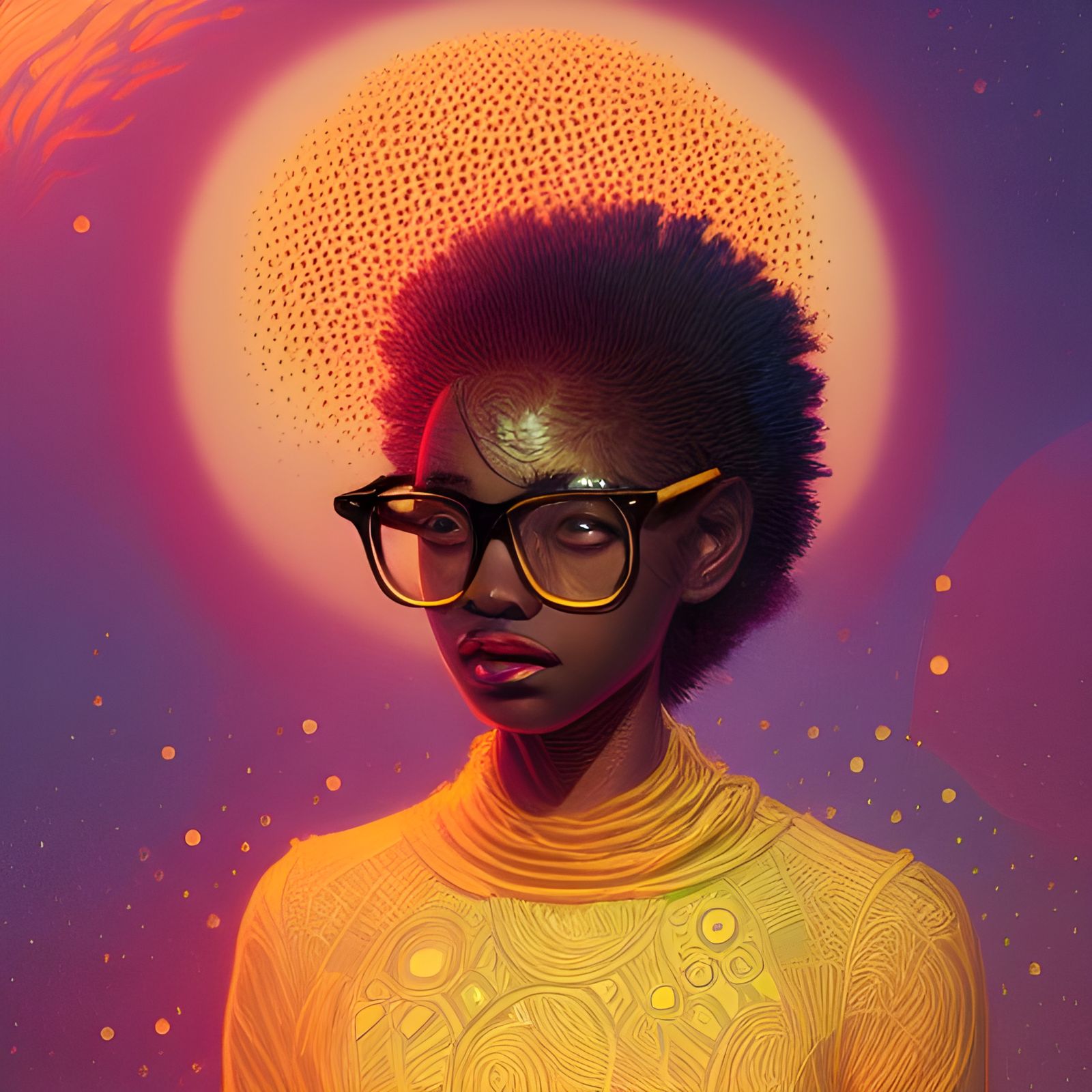 Honeypunk Girl with Golden Honey Hair