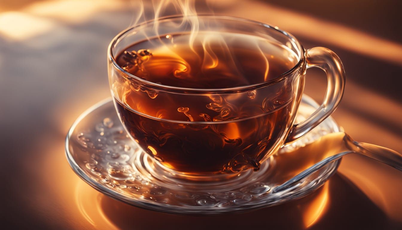 Steaming Black Tea with Milk: Hyper-Realistic Art