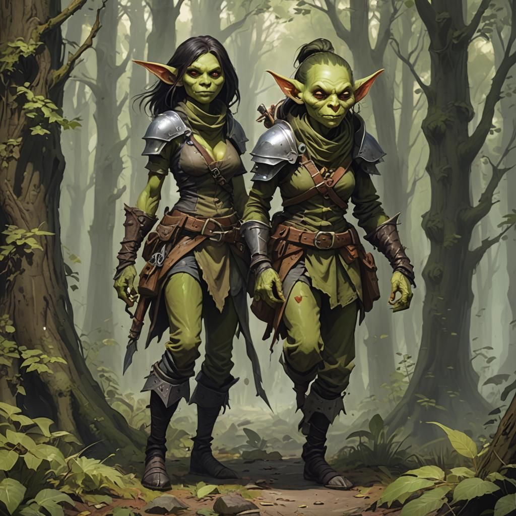 Female Goblin Rogue in Forest