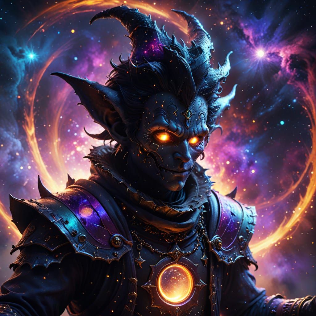 Mystical Black Hole Jester in Triadic Colors