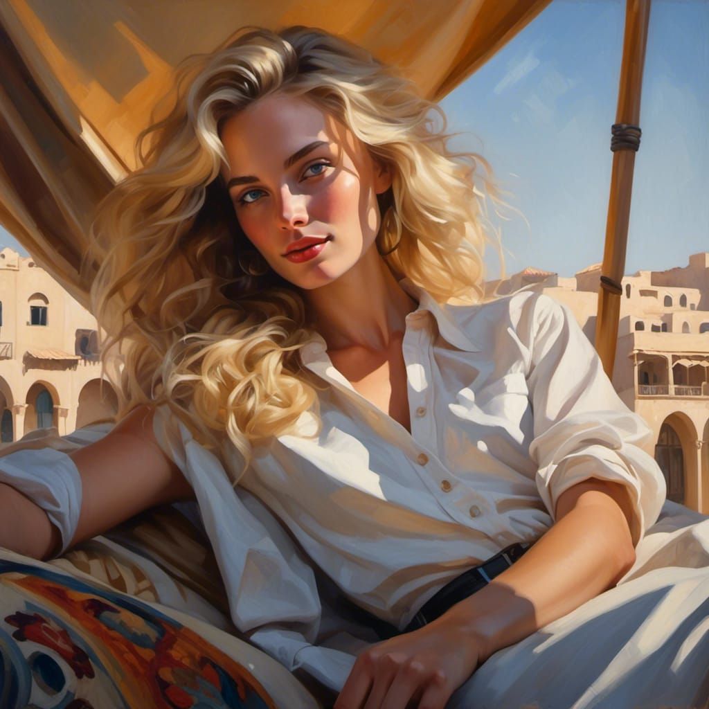 beautiful woman in old souk dubai