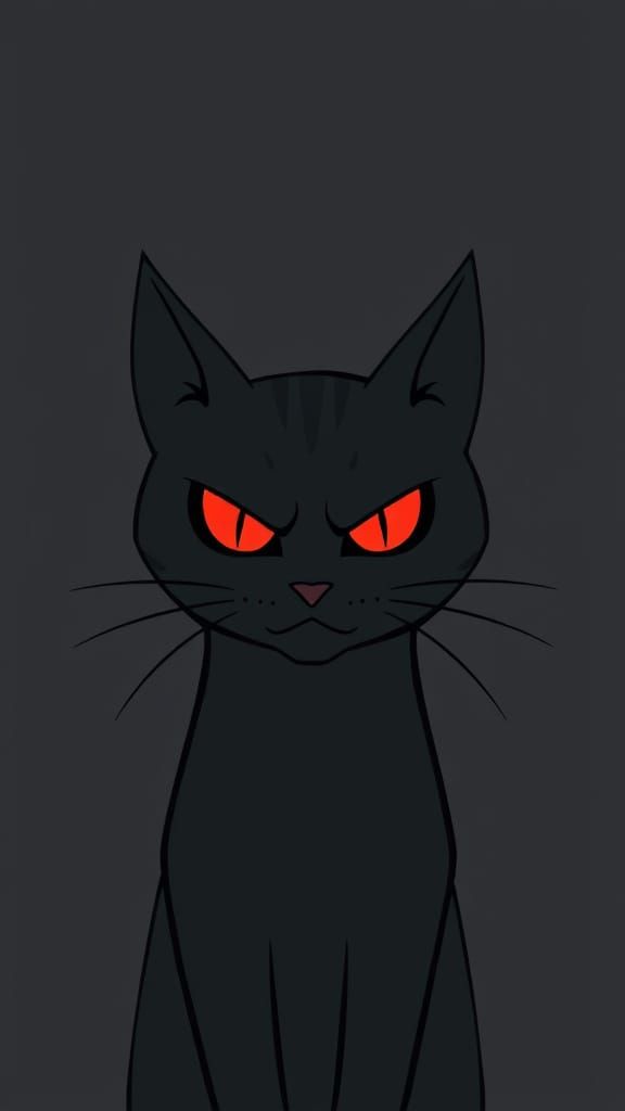 Boldly Drawn Feline with Sinister Gaze