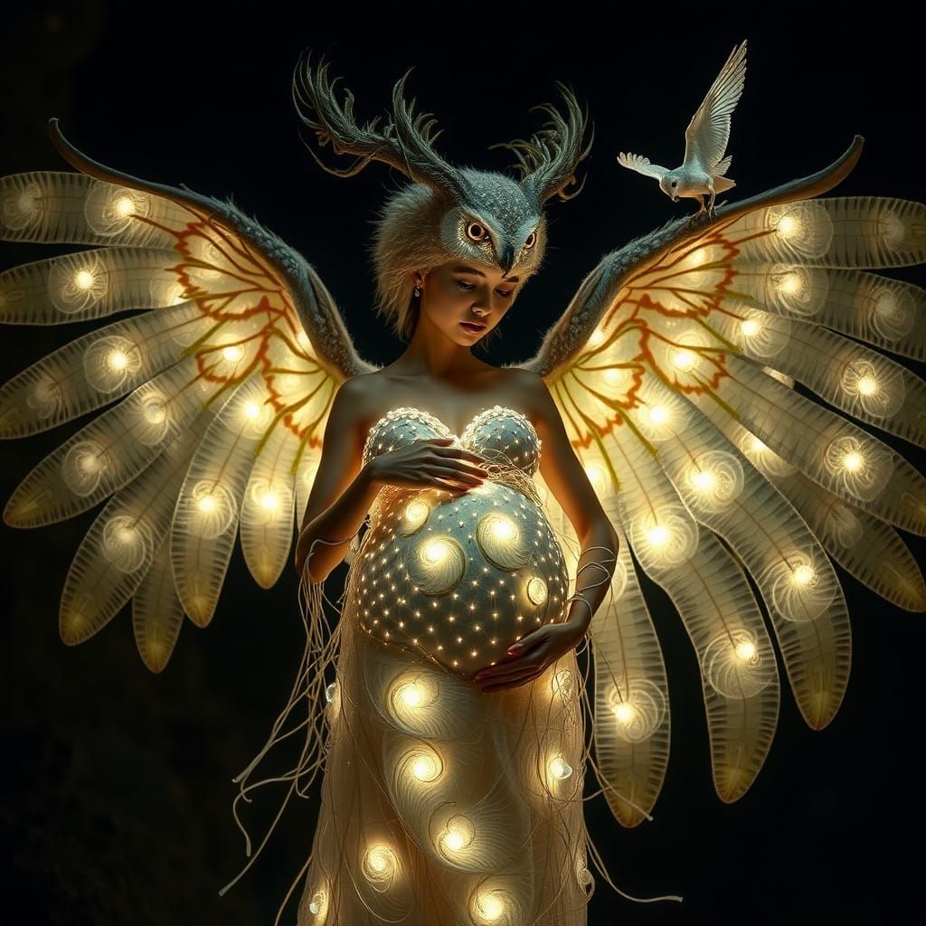 Ethereal Goddess Dances Amidst Celestial Whispers