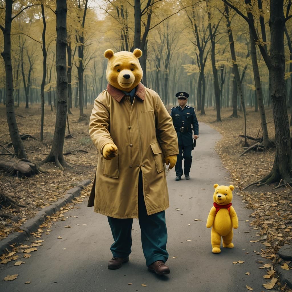 Dramatic Film Still: Winnie the Pooh Arrest