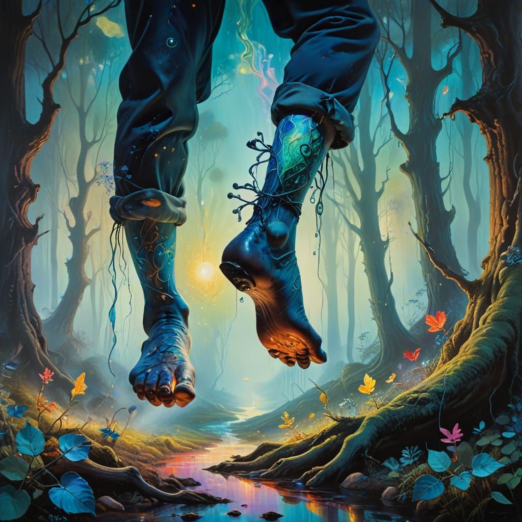 Surrealist Masterpiece of Ekorus Ekakeran in a Vibrant, Myst...