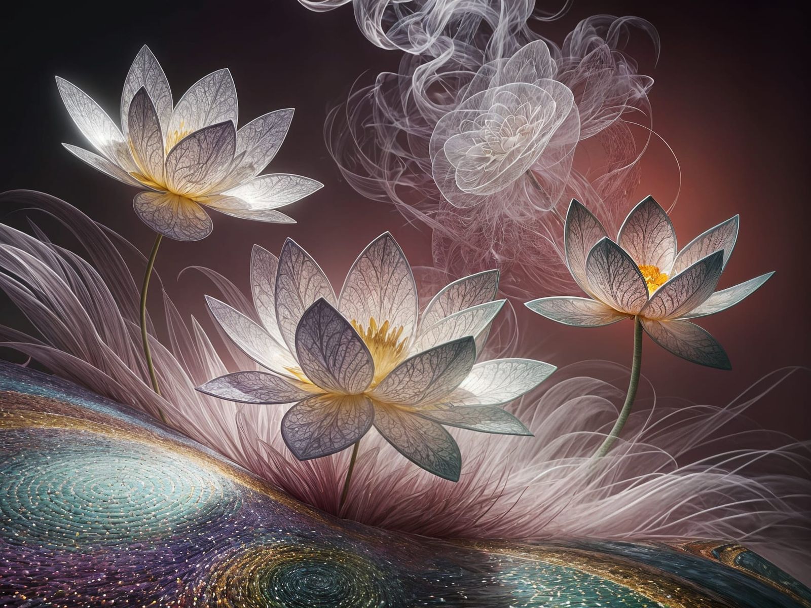 Delicate lotus flowers