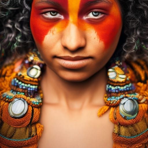 Amazon Warrior Woman Portrait in Studio Lighting
