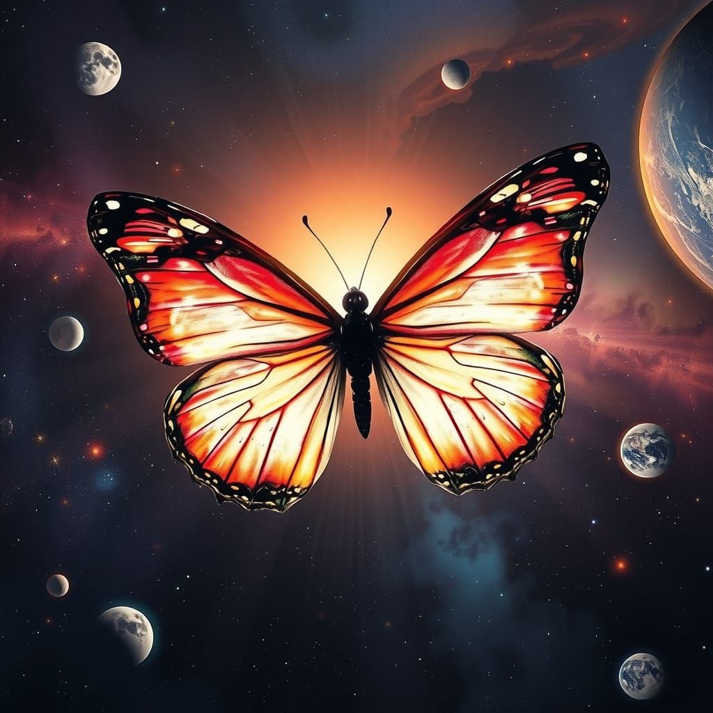 Galactic Butterfly with Celestial Wings
