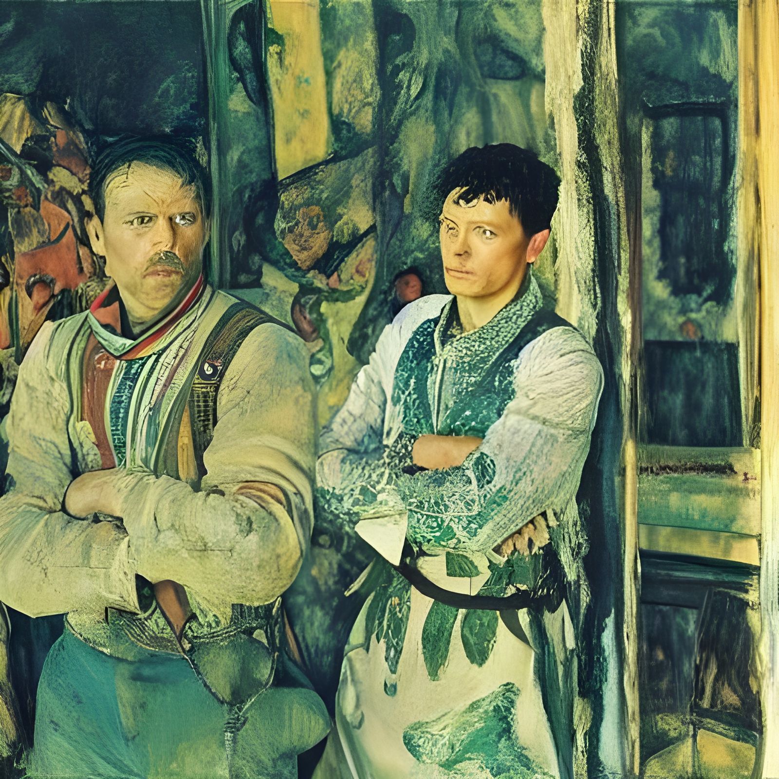 Dramatic Scene Inspired by Vrubel and Schiele