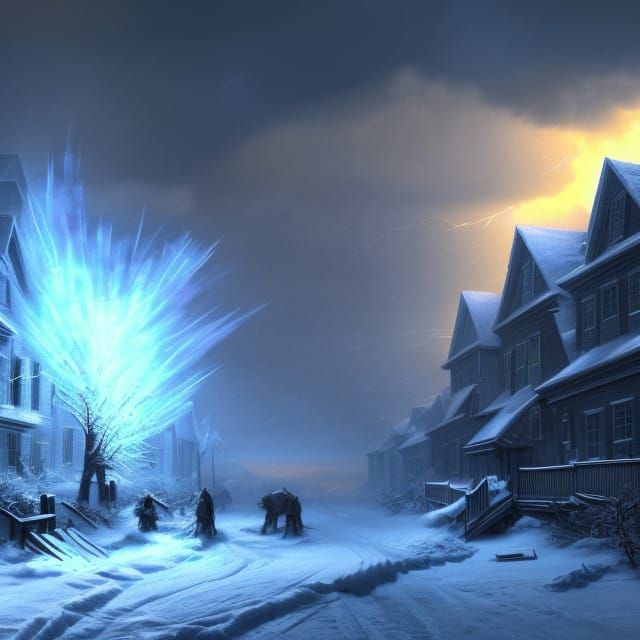Post-Apocalyptic Blizzard Dark Concept Art