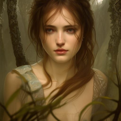 Woman in Rainforest: Epic Cinematic Portrait