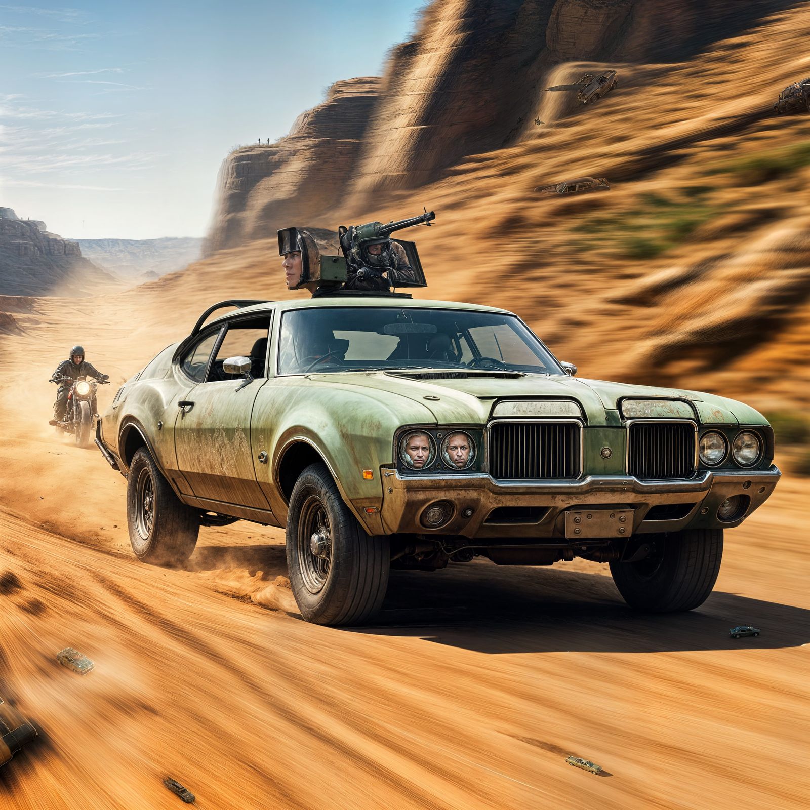 Post-Apocalyptic 1972 Oldsmobile 442 in Pursuit